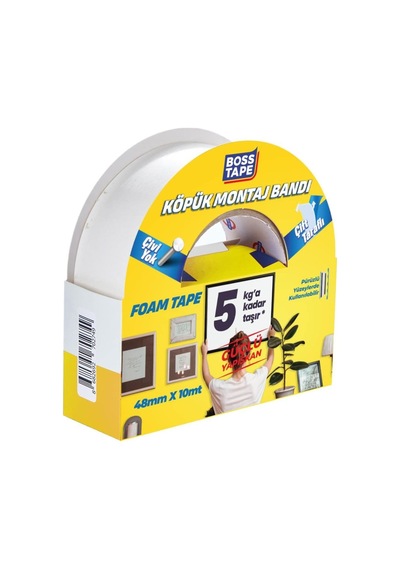 Çift Tarafli Köpük Aksesuar Montaj Bandi 5 Kg, 48 Mm X 10 Metre Boyut Diğer