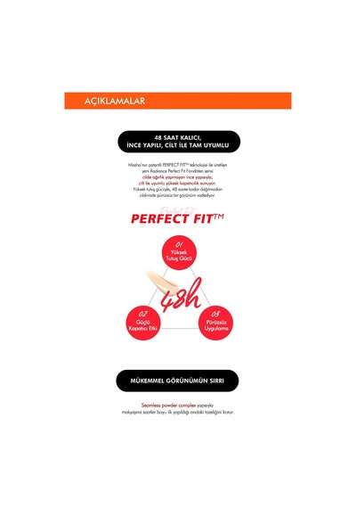 48 Saat Kalıcı Saten Fondöten 15ml Spf50+ Radiance Perfect Fit Cushion Foundation No.23 Çok Renkli