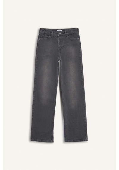 DeFacto Comfort Straight Yüksek Bel Bilek Boy Jean Yıkamalı Pantolon E3413AXNSNM36