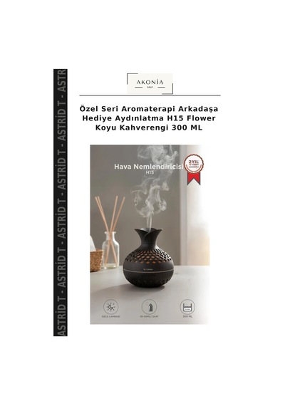 Özel Seri Aromaterapi Arkadaşa Hediye Aydınlatma H15 Flower Koyu Kahverengi 300 Ml