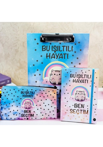 Bu Işıltılı Hayatı Ben Seçtim Tasarımlı Kırtasiye Seti