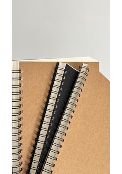 Spiralli Defter, Siyah Kapaklı B5 Boyutunda 182x257 Mm , 100 Yaprak Çizgisiz Çok Renkli