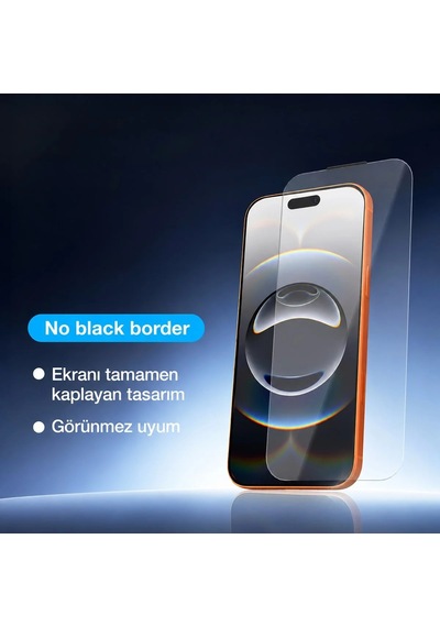 Cihaz Aksesuar Teknik Malzeme Telefon Camı No Black BorderApple iPhone Uyumlu 17 Pro / 18 Pro Ekran Koruyucu