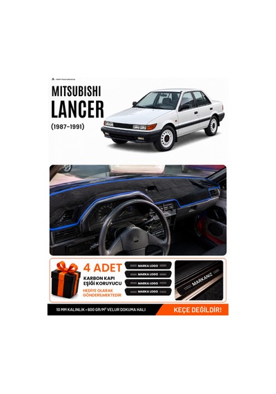 Mıtsubıshı Lancer 1987-1991 Uyumlu Torpido Örtüsü, Torpido Kılıfı - Siyah Mavi