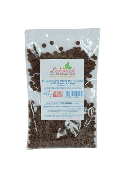 Sütlü Çikolata Eritmelik Drop Damla Pul Kuvertür 100 Gr Paket Diğer