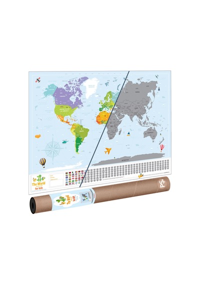 Scratch Map Kids Eyaletli Kazınabilir Çocuk Dünya Haritası En Büyük Boy 70 100 Türkiye De Tek - 808559665