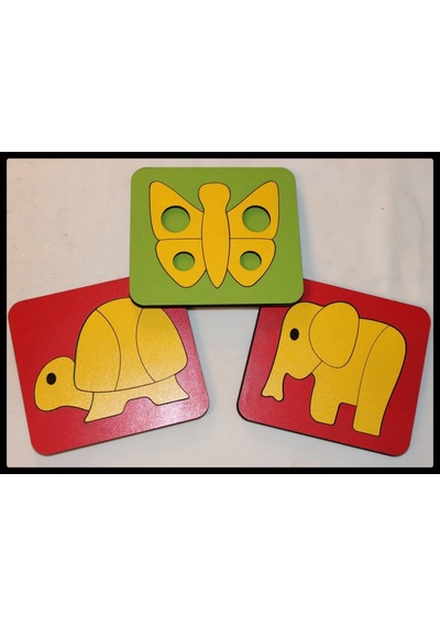 Ahşap Montessori Üçlü Puzzle Hayvanlar