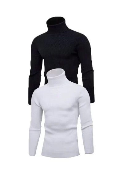 Butik İstanbul 2 Adet Unisex Kaşkorse Boğazlı Full Likralı Fitilli Body Kazak Çok Renkli