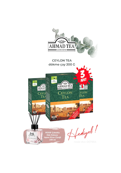 200 G Dökme Çay Ceylon Tea 3 Paket Ve Oda Kokusu