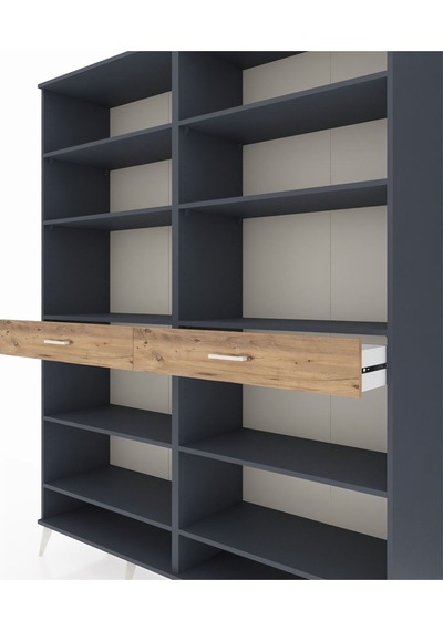 Hyperion Gardrop 10 Raflı 2 Çekmeceli 176x44x221 Antrasit-antrasit/çam Antrasit/çam Hyperion Gardrop 10 Raflı 2 Çekmeceli 176x44x221 Antrasit-antrasit/çam Antrasit/çam