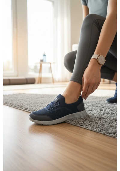 Enoch Kadın Esnek Tabanlı Günlük Spor Ayakkabı Slip-on Yürüyüş Sneaker Lacivert