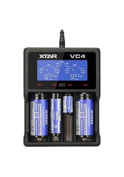 Xtar VC4 Lcd Ekranlı Li-ion/Ni-Mh/Ni-Cd Pil Şarj Cihazı 4lü