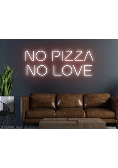 No Pızza No Love Yazılı Neon Tabela Kırmızı