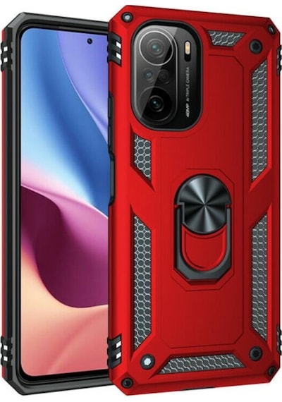 Xiaomi Poco F3 Kılıf Vega Tank Koruma Standlı Yüzüklü Mıknatıslın