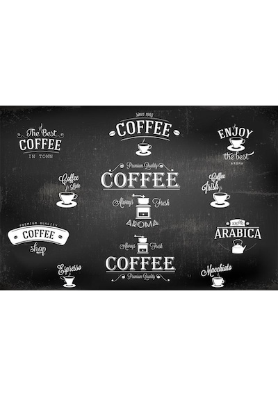 Coffee (Kafe) Yazılı Özel Tasarım Duvar Kağıdı