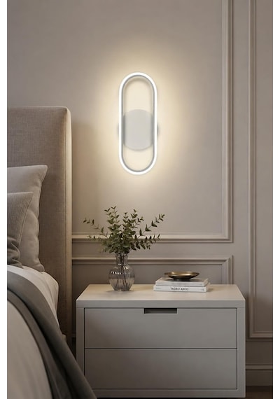 Zzez Aplik Modern Tasarım Beyaz Renk - Gün Işığı Ledli Banyo - Mutfak - Salon Led Duvar Aplik Diğer