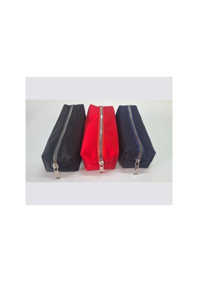Kalemlik 3lü Set/paket Organizer Makyaj Çok Amaçlı Pinterest Okula Dönüş Çantası Tek Bölmeli Siyah+kırmızı+lacivert