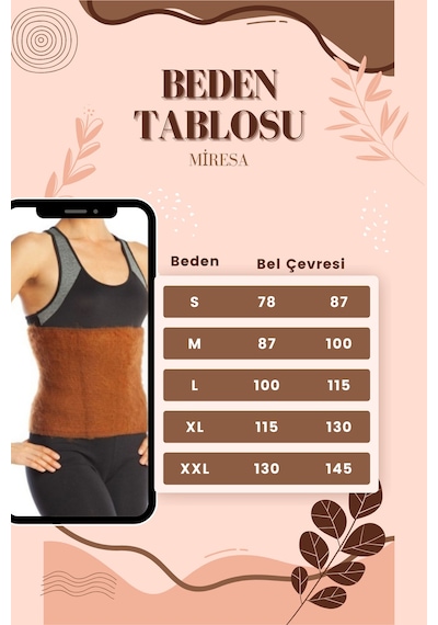 Miresa 2 Adet Sıcak Tutan Yün Dizlik Ve Bel Kadın- Erkek Korse Takım Kahverengi