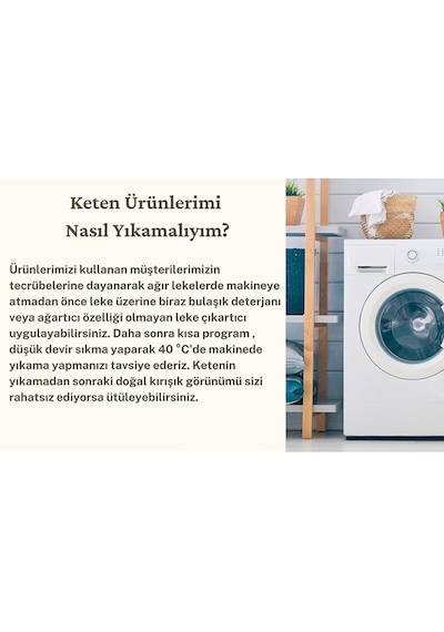 WellstilPremium Keten Masa Örtüsü  Beyaz