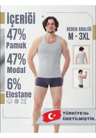 Mercan 6'lı Gri Modal Atlet - Ultra Rahat, Avantajlı Kutu