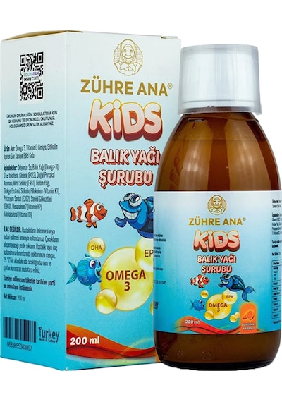 Zühre Ana Kids Balık Yağı Şurubu 200 ml
