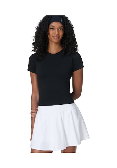 Sweaty Betty Sweaty Betty Athlete Crop Seamless Workout Kadın Siyah Tişört Blk SIYAH