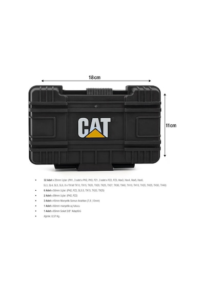 Cat Da01902 Fr Da01902 Manganez Fosfat Alaşımlı Vidalama Uç Seti 45 Parça