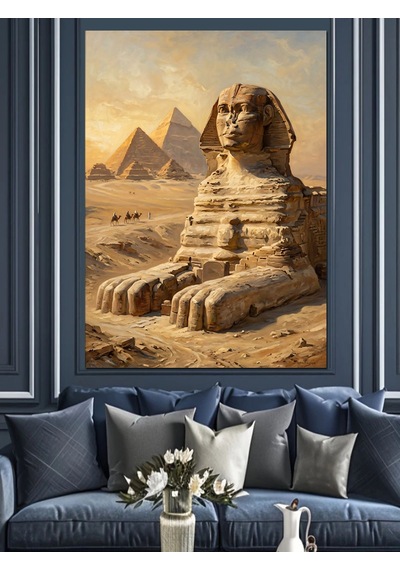 Büyük Giza Piramitleri Ve Sfenks Dekoratif Kanvas - Mdf Ahşap Tablo
