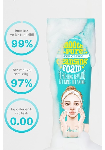 Smooth& Pure Deep Clean Cleansing Foam 80ml -bitki Özlü Arındırıcı Doğal Cilt Temizleme Köpüğü