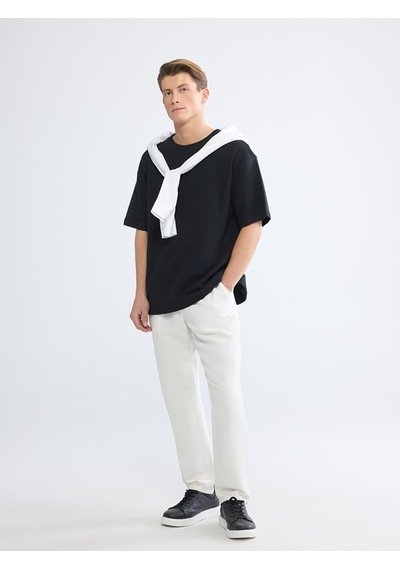 Lc Waikiki Lc Waıkıkı Siyah Oversize Fit Erkek Tişört