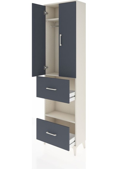 Arges Dolap 3 Raflı 2 Çekmeceli Tek Askılı 60x30x221 Aytaşı-a... Aytaşı