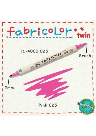Zig Fabricolor Twin Çift Uçlu Kumaş Boyama Kalemi Pınk 7691952420501