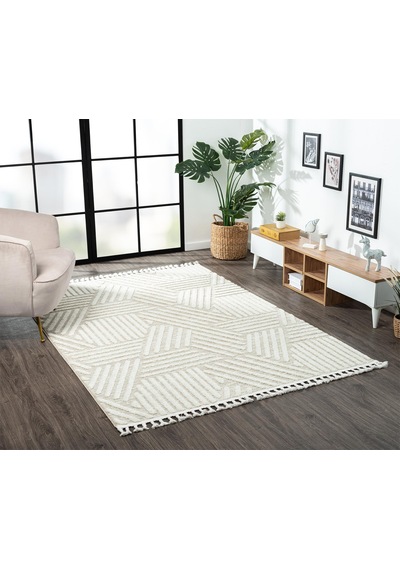 Loop Lp006a Bej Halı Dekoratif Sisal Bukle Tozsuz Antialerjik Modern Salon Halısı Yatak Odası Halısı-111 Bej