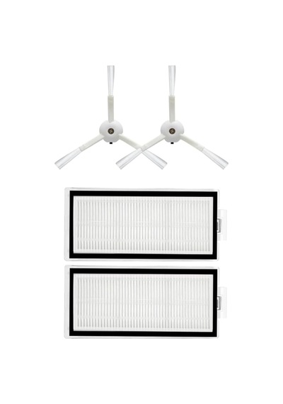 Roborock İle Uyumlu Q8 Max,q5 Max/q8 Pro-q5 Pro Hepa Filtre,fırça,mop Paspas Bezi-beyaz 4 Parça