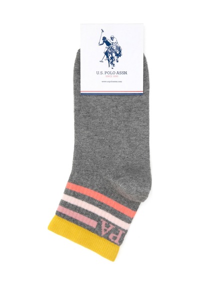 U.s. Polo Assn. Kadın Gri Melanj Çorap 50318015-vr086 Grı Melanj