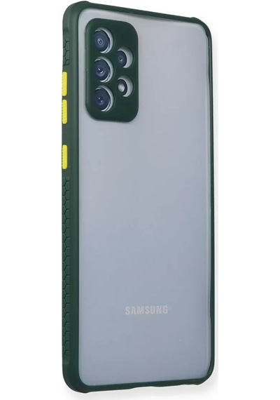 Newface Samsung Galaxy A72 Kılıf Miami Şeffaf Silikon - Koyu Yeşil