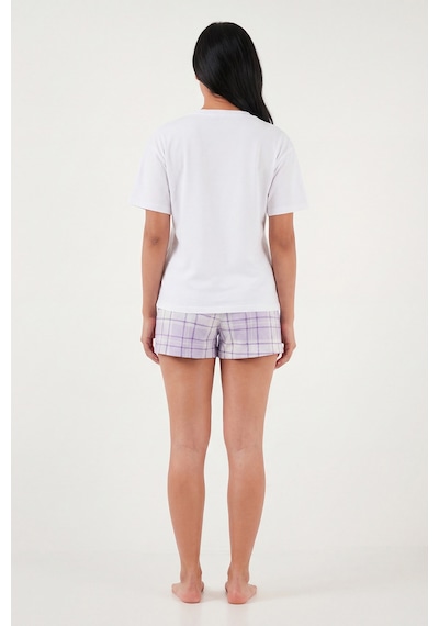 Lela Bayan Pijama Takımı 65790782 Beyaz-lila