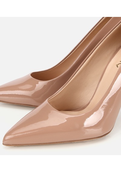Hotiç Kadın Rugan Deri Bej Yüksek Topuklu Stiletto