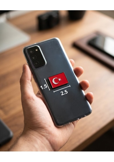 Türkiye Bayrağı Telefon Sticker 3d Metal Tasarım, Premium Kalite Arka Süs A300129