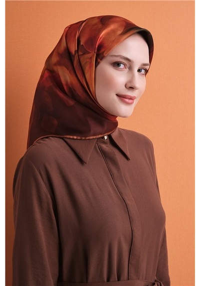 Armine Saf İpek Twill Eşarp 9603d 22 Şarabi