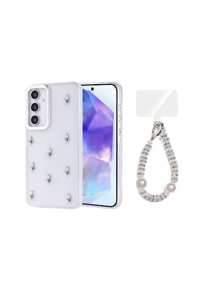 Teleplus Samsung Galaxy S24 Fe Kılıf Polen Desenli El Bilekli Kılıf Yeşil