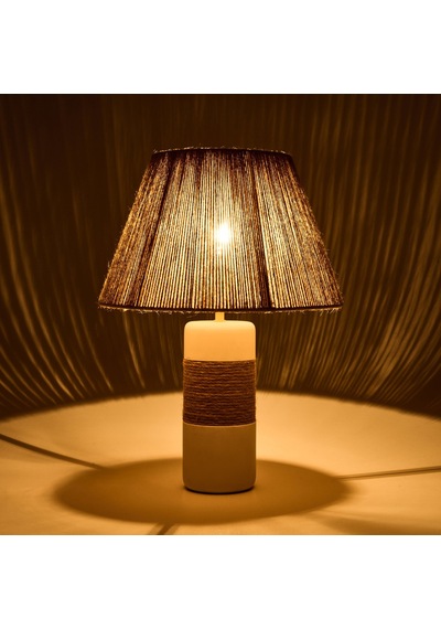 Lighting Yunik Abajur - Beyaz / Kahverengi Çok Renkli