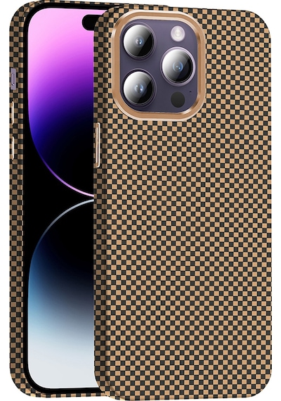 Teleplus Apple Uyumlu iPhone  14 Pro Max Kılıf M-safe Karbon Fiber Tasarım Gross Kapak