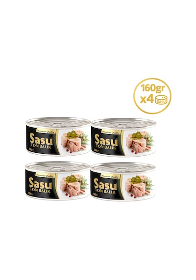 Sasu Zeytinyağlı Ton Balığı Bütün Dilim 4 x 160 G