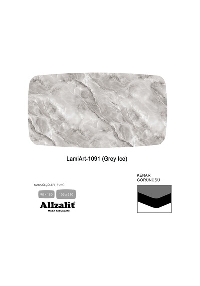 Lamiart Masa Tablası 90x160 - Dclamart-1091 - Greyıce Çok Renkli