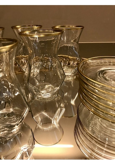 Paşabahçe Resqa Gold Çay Seti Alya. Çok Renkli