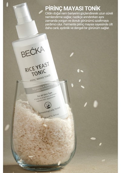 Becka Pirinç Mayası Tonik Aydınlatıcı Beyazlatıcı Leke Karşıtı Nemlendirici Bakım Etkili 200 Ml