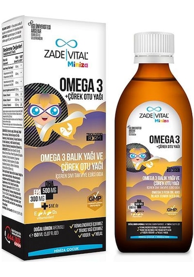 Zade Vital Miniza Omega 3 Ve Çörek Otu Yağı 150ml