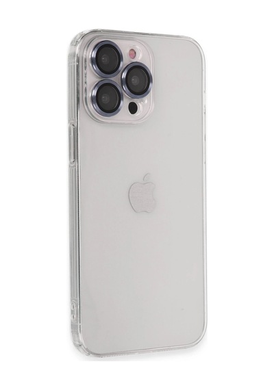 Uray Store Apple iPhone Uyumlu  13 Pro Max Kılıf Luko Lens Silikon - Sierra Blue