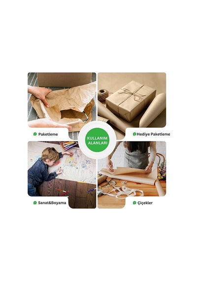 Kraft Rulo Ambalaj Kağıdı, Çeyiz, Hediye Paketleme, Çiçek Buket, Dıy Kağıdı, 80 Gr - 35cm X 50 Metre